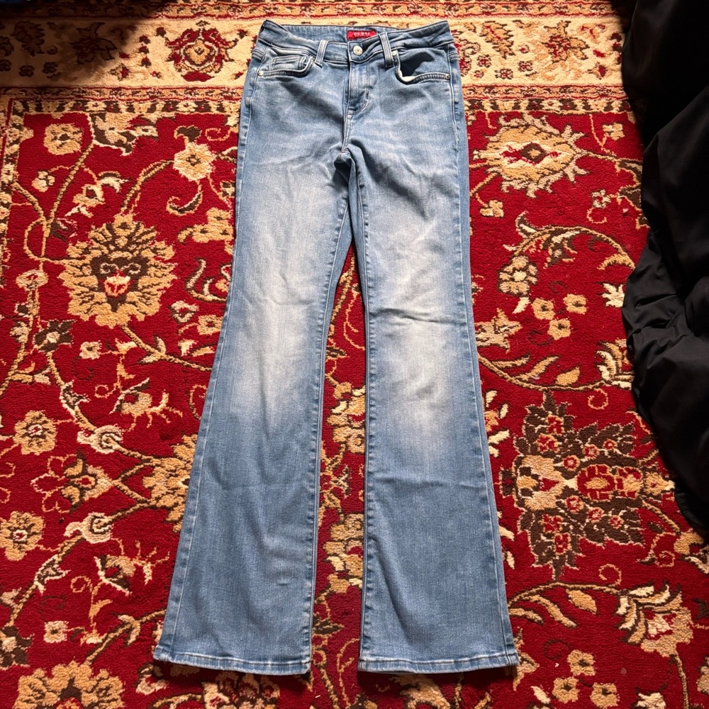 Guess Light Blue Mid Rise Boot Cut Flare Jeans